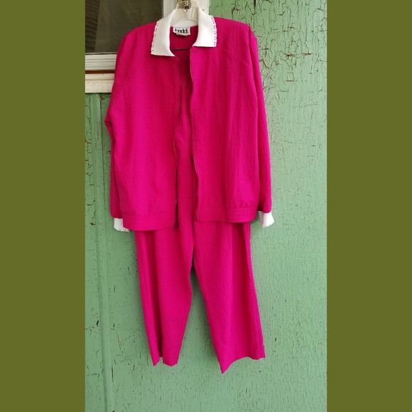 VTG 80s Mom Golden Girls Fuschia Lounge Outfit - Picture 4 of 7